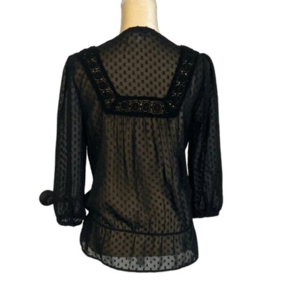 DR2 BY DANIEL RAINN Swiss Dot Antoinette Blouse, XS - Picture 6 of 9